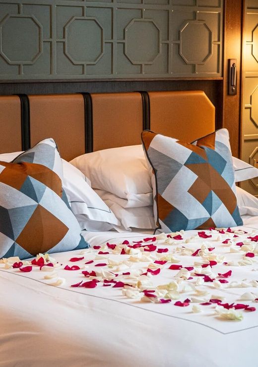 Bedroom with Rose Petals