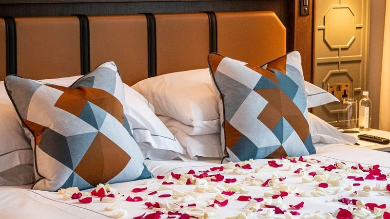 Bedroom with Rose Petals